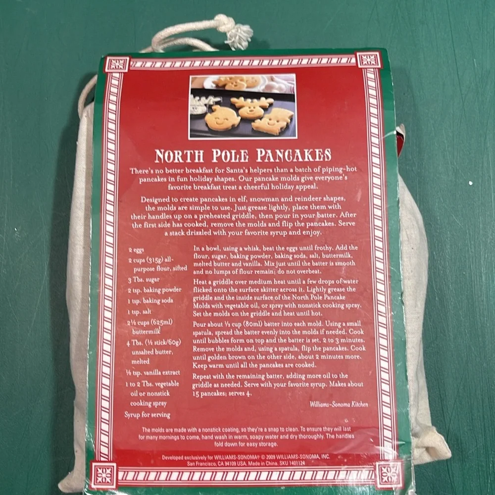 Williams Sonoma North Pole Pancake Molds Still in Package - 2009